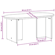 vidaXL Coffee Table Natural 80 x 39.5 x 35 cm Solid Pine wood Lucy And Phil Academy Lucy And Phil Academy