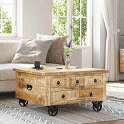 vidaXL Coffee Table Rough Mango Wood 70x70x40 cm Lucy And Phil Academy Lucy And Phil Academy