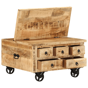 vidaXL Coffee Table Rough Mango Wood 70x70x40 cm Lucy And Phil Academy Lucy And Phil Academy