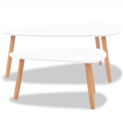 vidaXL Coffee Table Set 2 Pieces Solid Pinewood White Lucy And Phil Academy Lucy And Phil Academy
