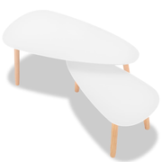 vidaXL Coffee Table Set 2 Pieces Solid Pinewood White Lucy And Phil Academy Lucy And Phil Academy