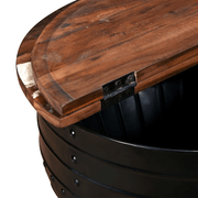 vidaXL Coffee Table Solid Reclaimed Wood Black Barrel Shape Lucy And Phil Academy Lucy And Phil Academy