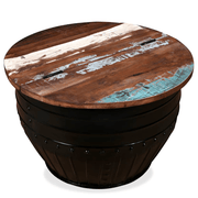 vidaXL Coffee Table Solid Reclaimed Wood Black Barrel Shape Lucy And Phil Academy Lucy And Phil Academy