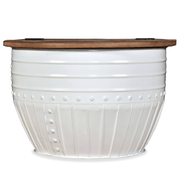 vidaXL Coffee Table Solid Reclaimed Wood White Barrel Shape Lucy And Phil Academy Lucy And Phil Academy