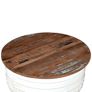vidaXL Coffee Table Solid Reclaimed Wood White Barrel Shape Lucy And Phil Academy Lucy And Phil Academy