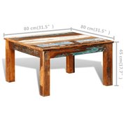 vidaXL Coffee Table Square Reclaimed Wood Lucy And Phil Academy Lucy And Phil Academy