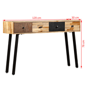 vidaXL Console Table Solid Reclaimed Teak 120x30x76 cm Lucy And Phil Academy Lucy And Phil Academy
