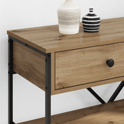 vidaXL Console Table with Drawer with Shelf Other Brown Wood Lucy And Phil Academy Lucy And Phil Academy