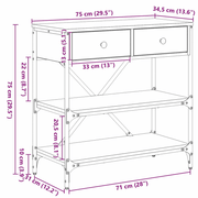 vidaXL Console Table with Drawer with Shelf Other Brown Wood Lucy And Phil Academy Lucy And Phil Academy
