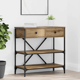 vidaXL Console Table with Drawer with Shelf Other Brown Wood Lucy And Phil Academy Lucy And Phil Academy