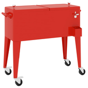 vidaXL Cooler Cart with Wheels Red 92x43x89 cm Lucy And Phil Academy Lucy And Phil Academy