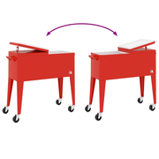 vidaXL Cooler Cart with Wheels Red 92x43x89 cm Lucy And Phil Academy Lucy And Phil Academy