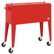 vidaXL Cooler Cart with Wheels Red 92x43x89 cm Lucy And Phil Academy Lucy And Phil Academy