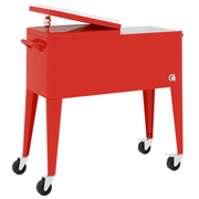 vidaXL Cooler Cart with Wheels Red 92x43x89 cm Lucy And Phil Academy Lucy And Phil Academy