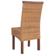 vidaXL Dining Chairs 2 pcs Brown Natural Rattan Lucy And Phil Academy Lucy And Phil Academy