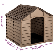 vidaXL Dog House Brown 86x84x82 cm Polypropylene Lucy And Phil Academy Lucy And Phil Academy