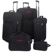 vidaXL Five Piece Travel Luggage Set Black Lucy And Phil Academy Lucy And Phil Academy