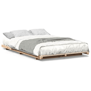 vidaXL Floor Bed Frame Brown 135 x 190 cm Solid pine wood Lucy And Phil Academy Lucy And Phil Academy