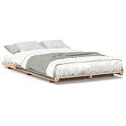 vidaXL Floor Bed Frame Brown 135 x 190 cm Solid pine wood Lucy And Phil Academy Lucy And Phil Academy
