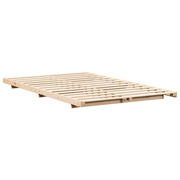 vidaXL Floor Bed Frame Brown 135 x 190 cm Solid pine wood Lucy And Phil Academy Lucy And Phil Academy