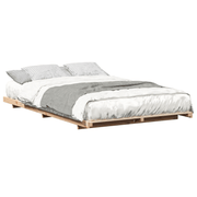 vidaXL Floor Bed Frame Brown 135 x 190 cm Solid pine wood Lucy And Phil Academy Lucy And Phil Academy