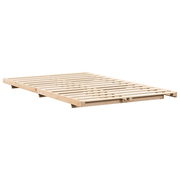vidaXL Floor Bed Frame Brown 135 x 190 cm Solid pine wood Lucy And Phil Academy Lucy And Phil Academy