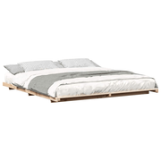 vidaXL Floor Bed Frame Brown 200 x 220 cm Solid pine wood Lucy And Phil Academy Lucy And Phil Academy