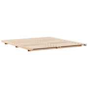 vidaXL Floor Bed Frame Brown 200 x 220 cm Solid pine wood Lucy And Phil Academy Lucy And Phil Academy