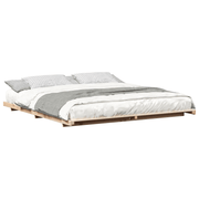 vidaXL Floor Bed Frame Brown 200 x 220 cm Solid pine wood Lucy And Phil Academy Lucy And Phil Academy