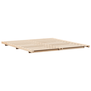 vidaXL Floor Bed Frame Brown 200 x 220 cm Solid pine wood Lucy And Phil Academy Lucy And Phil Academy