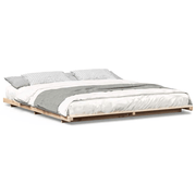 vidaXL Floor Bed Frame Brown 200 x 220 cm Solid pine wood Lucy And Phil Academy Lucy And Phil Academy