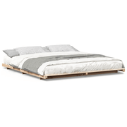 vidaXL Floor Bed Frame Brown 200 x 220 cm Solid pine wood Lucy And Phil Academy Lucy And Phil Academy