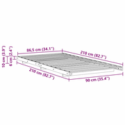 vidaXL Floor Bed Frame Brown 90 x 210 cm Solid pine wood Lucy And Phil Academy Lucy And Phil Academy