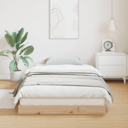 vidaXL Floor Bed Frame Natural 213.5 x 94 x 9 cm Solid Pine Wood Lucy And Phil Academy Lucy And Phil Academy