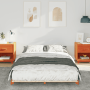 vidaXL Floor Bed Frame Wax brown 140 x 190 cm Solid pine wood Lucy And Phil Academy Lucy And Phil Academy