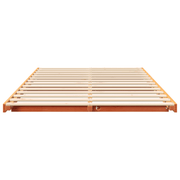 vidaXL Floor Bed Frame Wax brown 140 x 190 cm Solid pine wood Lucy And Phil Academy Lucy And Phil Academy