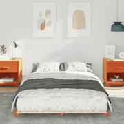 vidaXL Floor Bed Frame Wax brown 140 x 190 cm Solid pine wood Lucy And Phil Academy Lucy And Phil Academy