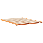 vidaXL Floor Bed Frame Wax brown 160 x 220 cm Solid pine wood Lucy And Phil Academy Lucy And Phil Academy
