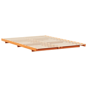 vidaXL Floor Bed Frame Wax brown 160 x 220 cm Solid pine wood Lucy And Phil Academy Lucy And Phil Academy
