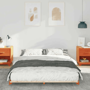 vidaXL Floor Bed Frame Wax brown 160 x 220 cm Solid pine wood Lucy And Phil Academy Lucy And Phil Academy