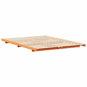 vidaXL Floor Bed Frame Wax brown 160 x 220 cm Solid pine wood Lucy And Phil Academy Lucy And Phil Academy