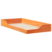 vidaXL Floor Bed Frame Wax brown 80 x 200 cm Solid pine wood Lucy And Phil Academy Lucy And Phil Academy