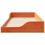 vidaXL Floor Bed Frame Wax brown 80 x 200 cm Solid pine wood Lucy And Phil Academy Lucy And Phil Academy