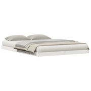 vidaXL Floor Bed Frame White 213.5 x 144 x 9 cm Solid Pine Wood Lucy And Phil Academy Lucy And Phil Academy