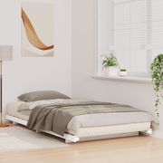 vidaXL Floor Bed Frame White 90 x 200 cm Solid pine wood Lucy And Phil Academy Lucy And Phil Academy