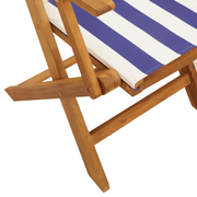 vidaXL Folding Garden Chairs 4 pcs Blue and White Fabric and Solid Wood Lucy And Phil Academy Lucy And Phil Academy