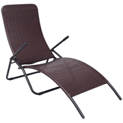 vidaXL Folding Sun Lounger Poly Rattan Brown Lucy And Phil Academy Lucy And Phil Academy