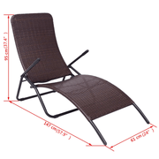 vidaXL Folding Sun Lounger Poly Rattan Brown Lucy And Phil Academy Lucy And Phil Academy