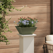 vidaXL Garden Planter Olive Green 35 x 35 x 15 cm Cold - rolled Steel Lucy And Phil Academy Lucy And Phil Academy