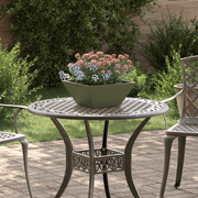 vidaXL Garden Planter Olive Green 35 x 35 x 15 cm Cold - rolled Steel Lucy And Phil Academy Lucy And Phil Academy